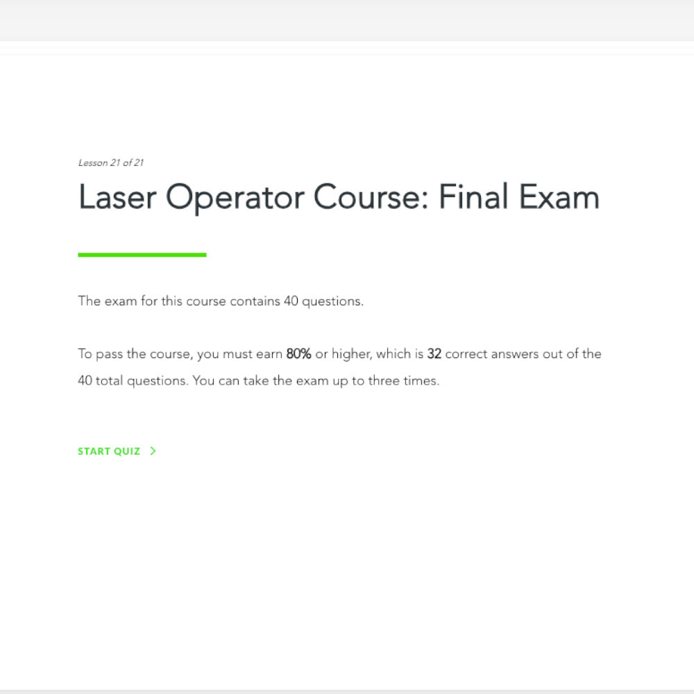 Laser Operator Course [FREE w/ laser purchase]